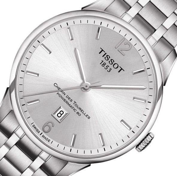  Shop Authentic Tissot Chemin Des Tourelles Powermatic 80 Silver Dial Silver Steel Strap Watch For Men - T099.407.11.037.00 - Luxxuri