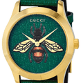  Shop Authentic Gucci G Timeless Bee Green Dial Green Leather Strap Watch For Women - YA1264065 - Luxxuri