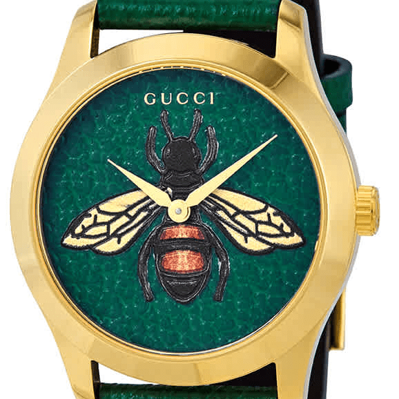  Shop Authentic Gucci G Timeless Bee Green Dial Green Leather Strap Watch For Women - YA1264065 - Luxxuri