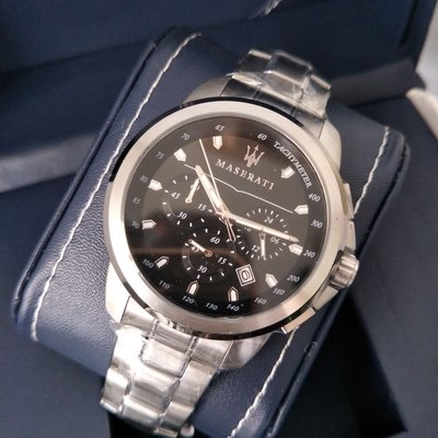  Shop Authentic Maserati Successo Chronograph Black Dial Silver Steel Strap Watch For Men - R8873621001 - Luxxuri