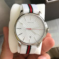  Shop Authentic Gucci G Timeless Quartz White DIal White NATO Strap Watch For Men - YA126322 - Luxxuri