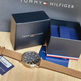  Shop Authentic Tommy Hilfiger Briggs Chronograph Black Dial Brown Leather Strap Watch for Men - 1791425 - Luxxuri