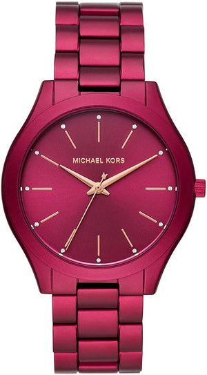  Shop Authentic Michael Kors Slim Runway Red Dial Red Steel Strap Watch For Women - MK4505 - Luxxuri