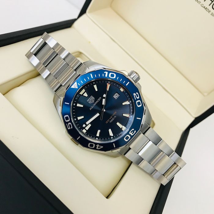  Shop Authentic Tag Heuer Aquaracer Blue Dial Silver Steel Strap Watch for Men - WAY101C.BA0746 - Luxxuri