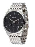  Shop Authentic Hugo Boss Gregor Chronograph Black Dial Silver Steel Strap Watch For Men - 1514082 - Luxxuri