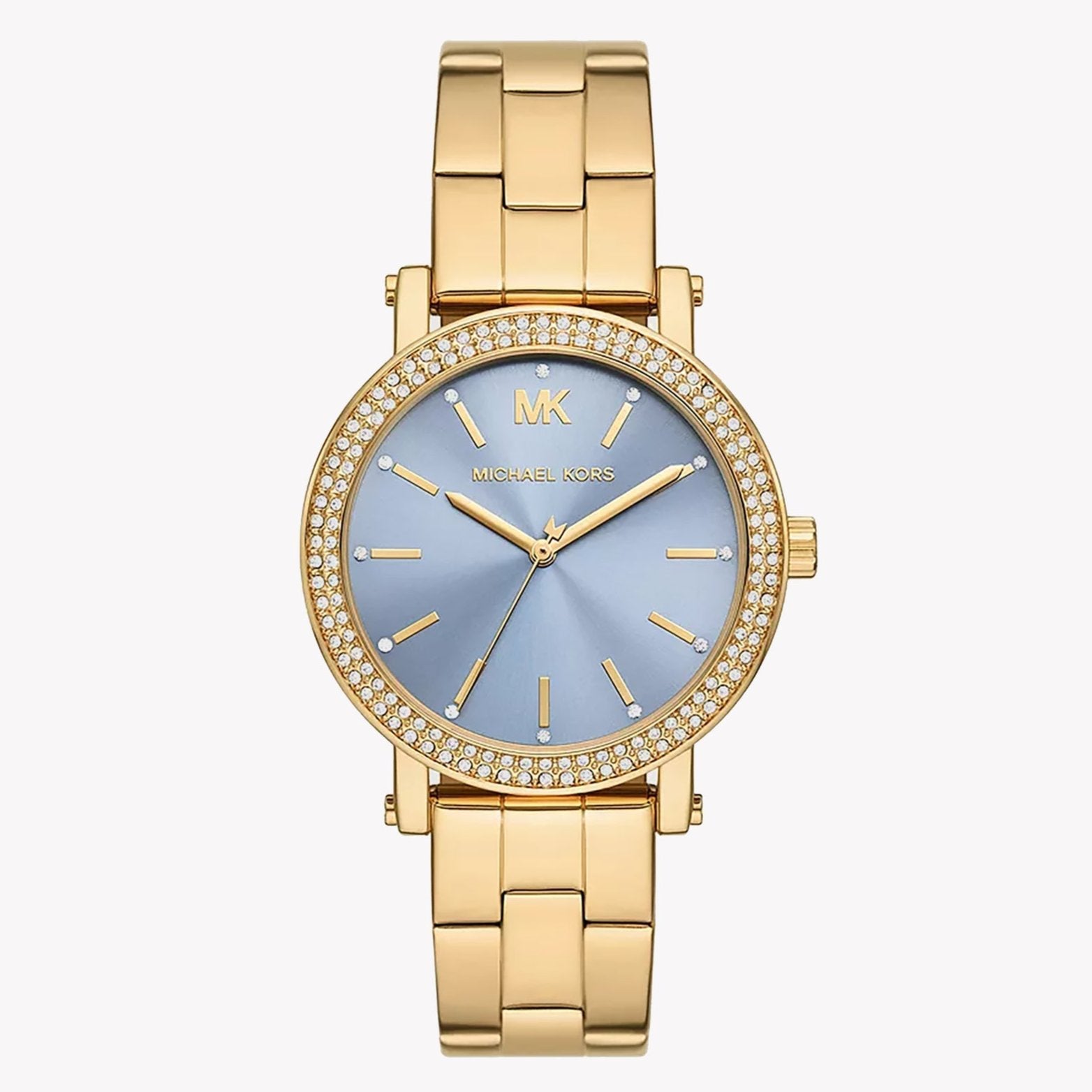  Shop Authentic Michael Kors Quartz Blue Dial Gold Steel Strap Watch for Men - MKO1048 - Luxxuri