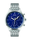  Shop Authentic Hugo Boss Companion Blue Dial Silver Steel Strap Watch for Men - 1513653 - Luxxuri