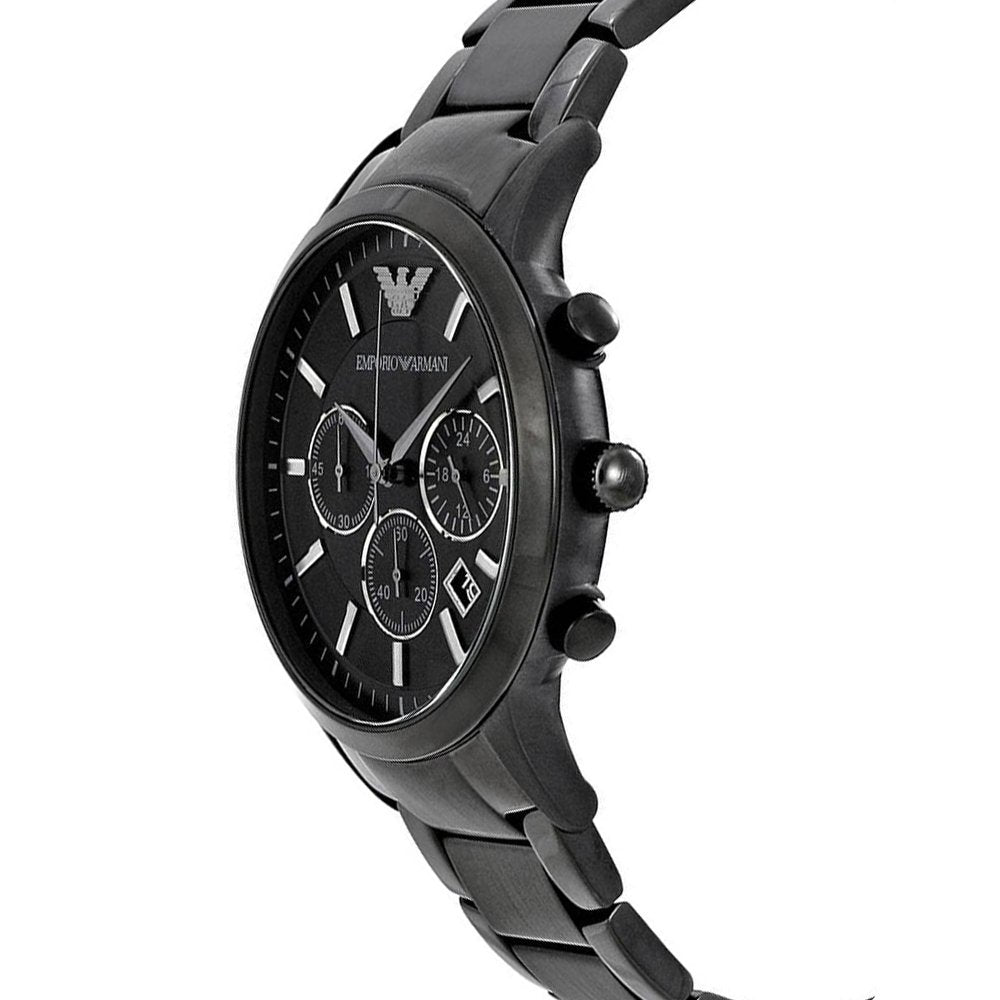  Shop Authentic Emporio Armani Classic Chronograph Black Dial Black Stainless Steel Strap Watch For Men - AR2453 - Luxxuri