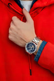  Shop Authentic Emporio Armani Mario Chronograph Automatic Blue Dial Silver Steel Strap Watch For Men - AR60052 - Luxxuri