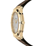 Salvatore Ferragamo F-80 Classic Silver Dial Brown Leather Strap Watch for Men - SFDT00419