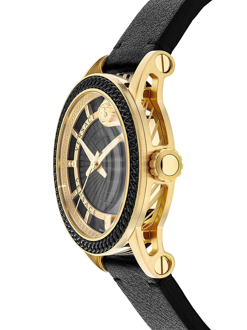  Shop Authentic Versace Code Quartz Black Dial Black Leather Strap Watch For Men - VEPO00320 - Luxxuri