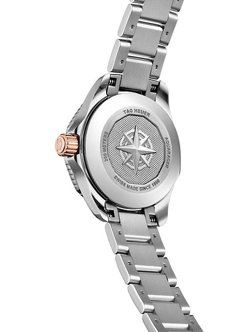  Shop Authentic Tag Heuer Aquaracer Professional 200 Quartz Diamonds Mother of Pearl Dial Silver Steel Strap Watch for Women - WBP1451.BA0622 - Luxxuri