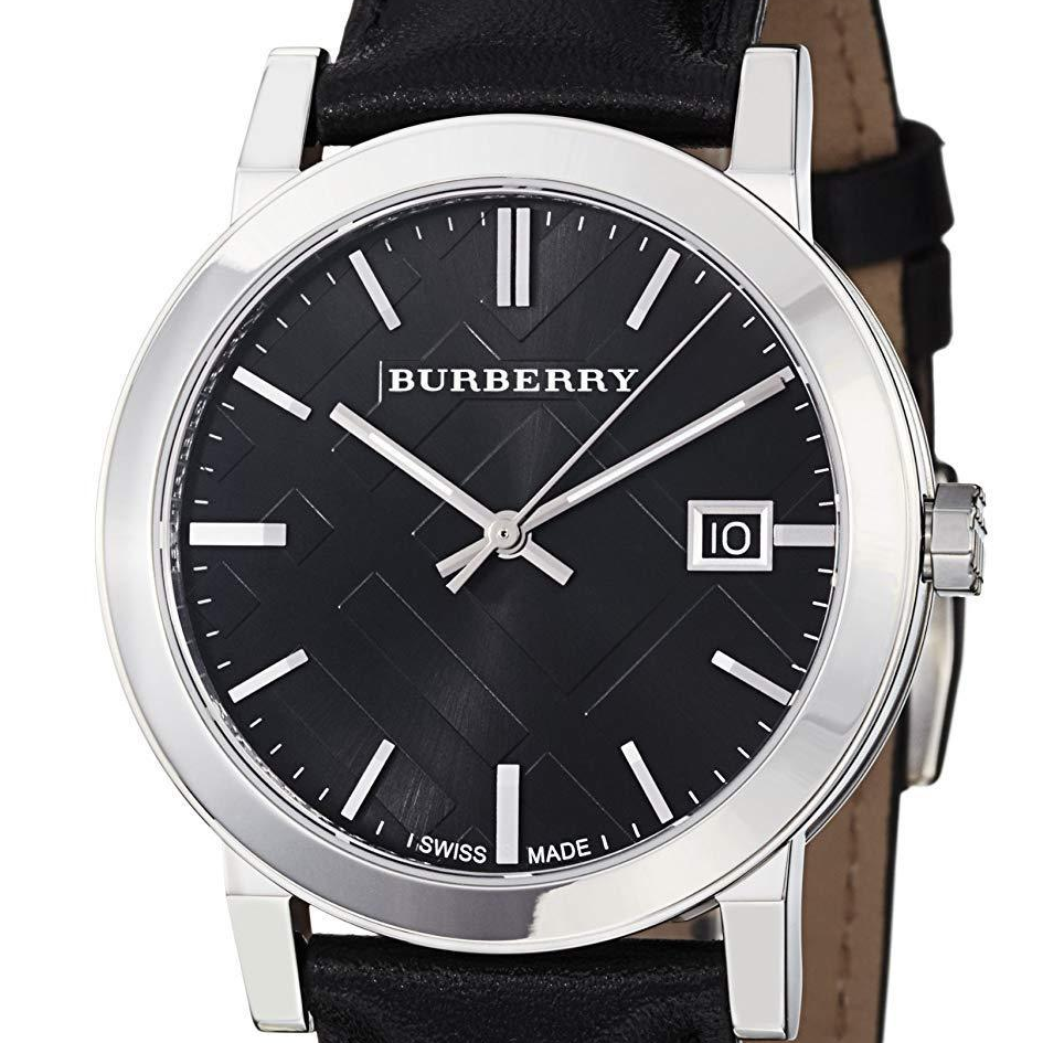  Shop Authentic Burberry The City Black Dial Black Leather Strap Watch for Men - BU9009 - Luxxuri
