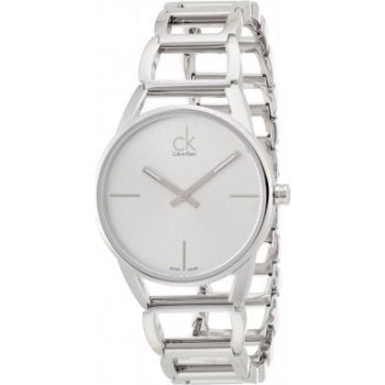  Shop Authentic Calvin Klein Stately White Dial Silver Steel Strap Watch for Women - K3G23126 - Luxxuri
