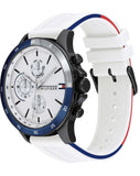  Shop Authentic Tommy Hilfiger Bank Chronograph White Dial White Rubber Strap Watch for Men - 1791723 - Luxxuri