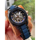  Shop Authentic Fossil Modern Machine Automatic Skeleton Blue Dial Two Tone Steel Strap Watch for Men - ME3133 - Luxxuri