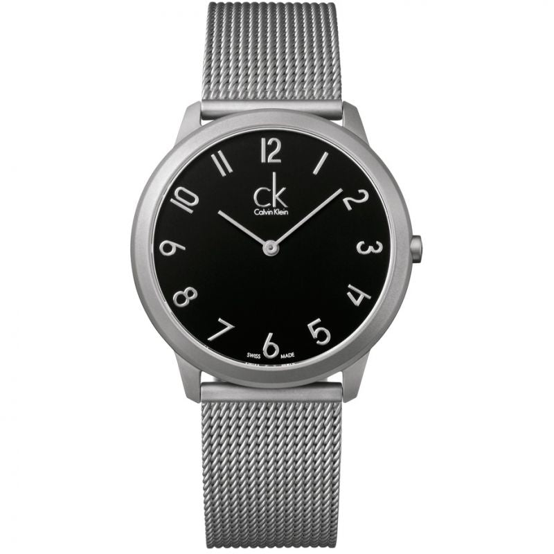  Shop Authentic Calvin Klein Minimal Black Dial Silver Mesh Bracelet Watch for Women - K3M53151 - Luxxuri