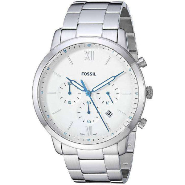  Shop Authentic Fossil Neutra Chronograph White Dial Silver Steel Strap Watch for Men - FS5433 - Luxxuri