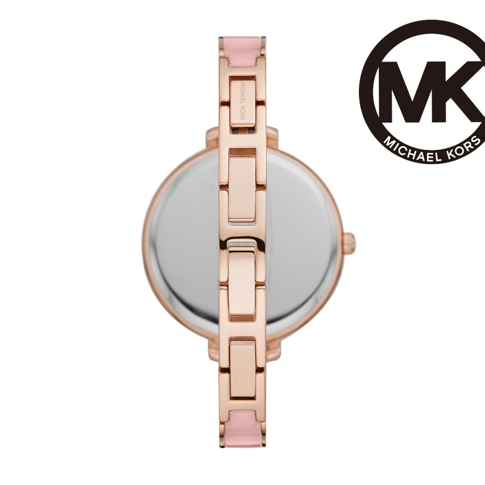  Shop Authentic Michael Kors Jaryn Analog Rose Gold Dial Pink Steel Strap Watch For Women - MK4545 - Luxxuri