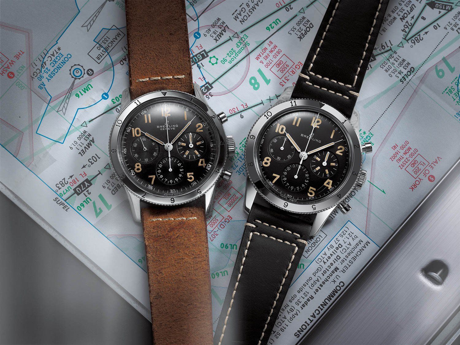  Shop Authentic Breitling Avi Ref. 765 1964 Re Edition Black Dial Black Leather Strap Watch for Men - AB09451A1B1X1 - Luxxuri