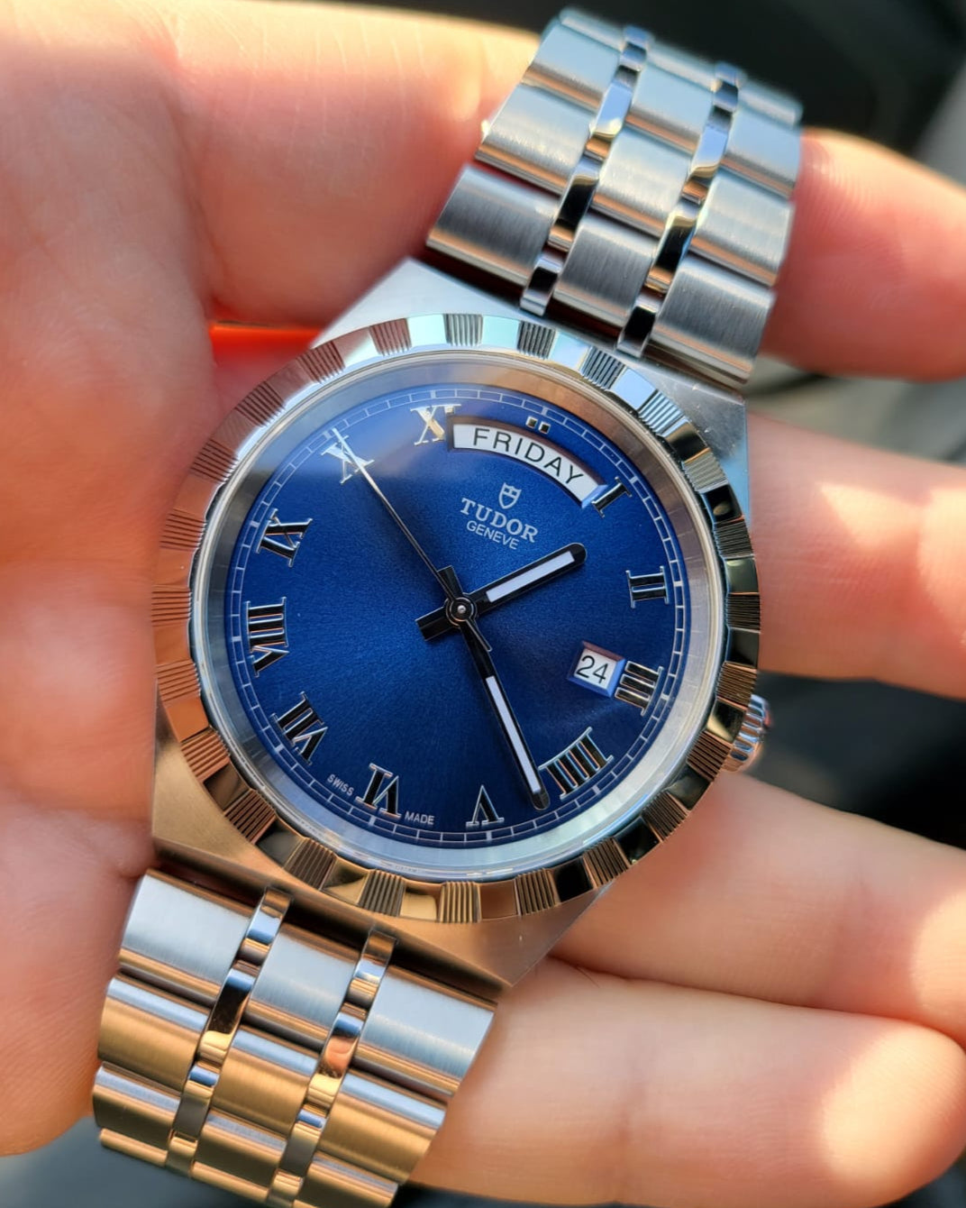  Shop Authentic Tudor Royal Automatic Blue Dial Silver Steel Strap Watch for Men - M28600-0005 - Luxxuri