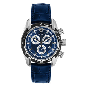  Shop Authentic Versace V-Ray Chronograph Quartz Blue Dial Blue Leather Strap Watch for Men - VE2I00721 - Luxxuri