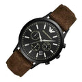  Shop Authentic Emporio Armani Chronograph Black Dial Brown Leather Strap Watch For Men - AR11078 - Luxxuri