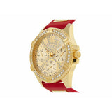  Shop Authentic Guess Frontier Diamonds Gold Dial Red Rubber Strap Watch for Women - GW0045L2 - Luxxuri