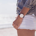  Shop Authentic Daniel Wellington Classic Sheffield White Dial Black Leather Strap Watch for Women - DW00100036 - Luxxuri