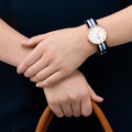  Shop Authentic Daniel Wellington Classic Trinity White Dial Three Tone Nylon Strap Watch For Women - 0509DW - Luxxuri