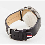  Shop Authentic Tommy Hilfiger Lexor Silver Dial Black Leather Strap Watch For Men - 1791489 - Luxxuri