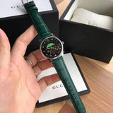  Shop Authentic Gucci G-Timeless Black Dial Green Leather Strap Unisex Watch - YA126326 - Luxxuri