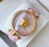  Shop Authentic Versace Palazzo Empire Pink Dial Pink Leather Strap Watch for Women - VCO030017 - Luxxuri