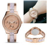  Shop Authentic Fossil Stella Multifunction Rose Gold Dial Two Tone Steel Strap Watch for Women - ES4755 - Luxxuri