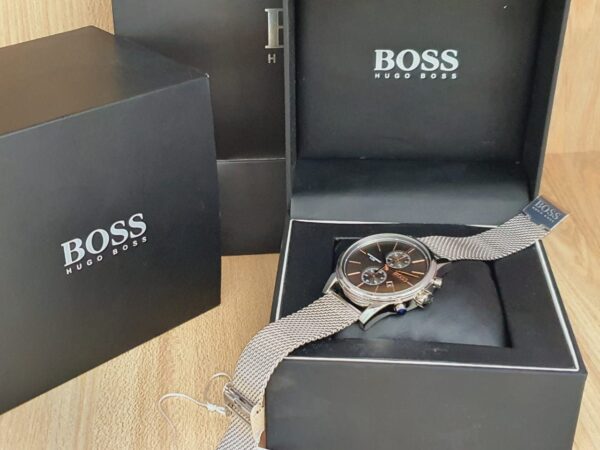  Shop Authentic Hugo Boss Jet Chronograph Grey Dial Silver Mesh Bracelet Watch for Men - 1513440 - Luxxuri
