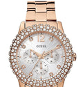  Shop Authentic Guess Dazzler Diamonds Silver Dial Rose Gold Steel Strap Watch for Women - W0335L3 - Luxxuri
