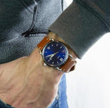  Shop Authentic Fossil Commuter Blue Dial Blue Leather Strap Watch for Men - FS5325 - Luxxuri