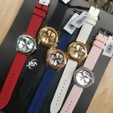  Shop Authentic Guess G-Twist Gold Dial White Rubber Strap Watch for Women - W0911L7 - Luxxuri
