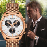  Shop Authentic Tissot T Classic PR 100 Chronograph Silver Dial Rose Gold Mesh Bracelet Watch For Men - T101.417.33.031.01 - Luxxuri