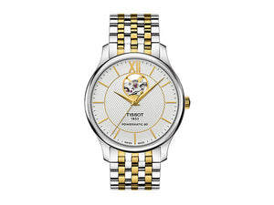  Shop Authentic Tissot Tradition Powermatic 80 Open Heart Silver Dial Two Tone Steel Strap Watch For Men - T063.907.22.038.00 - Luxxuri