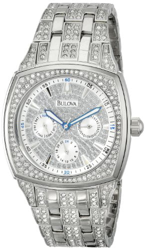  Shop Authentic Bulova Crystal Collection Phantom Silver Dial Silver Steel Strap Watch for Men - 96C002 - Luxxuri