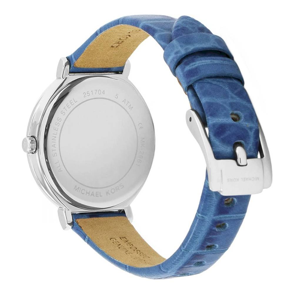  Shop Authentic Michael Kors Cinthia Mother of Pearl Dial Blue Leather Strap Watch for Women - MK2661 - Luxxuri