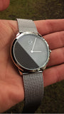  Shop Authentic Calvin Klein Minimalist Black Dial Silver Mesh Bracelet Watch for Men - K3M2112X - Luxxuri