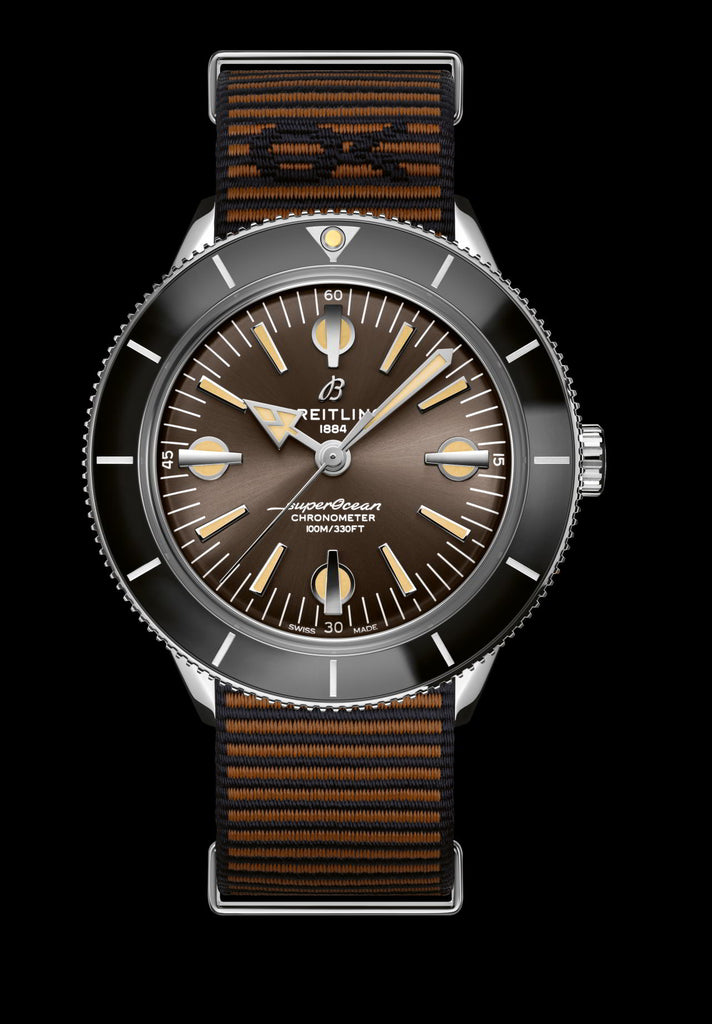  Shop Authentic Breitling Superocean Heritage '57 Outerknown Brown Dial Brown NATO Strap Watch for Men - A103703A1Q1W1 - Luxxuri