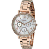  Shop Authentic Fossil Jacqueline Multi Function Mother of Pearl Dial Rose Gold Steel Strap Watch for Women - ES3757 - Luxxuri