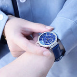  Shop Authentic Swarovski Passage Chrono Crystal Blue Dial Blue Leather Strap Watch for Women - 5580342 - Luxxuri