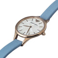  Shop Authentic Emporio Armani Aurora Quartz Mother of Pearl White Dial Blue Leather Strap Watch For Women - AR11109 - Luxxuri