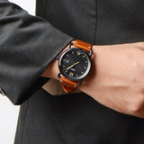  Shop Authentic Fossil Commuter Three Hand Date Black Dial Brown Leather Strap Watch for Men - FS5276 - Luxxuri