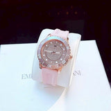  Shop Authentic Michael Kors Runway Three Hand Crystal Pave Dial Pink Rubber Strap Watch For Women - MK6854 - Luxxuri
