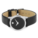  Shop Authentic Movado Museum Classic Black Dial Black Leather Strap Watch For Women - 0606503 - Luxxuri